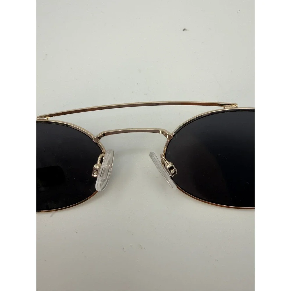 House of Harlow 1960 Sunglasses Womens OS Gold Oval UV Protection Retro Sunnies